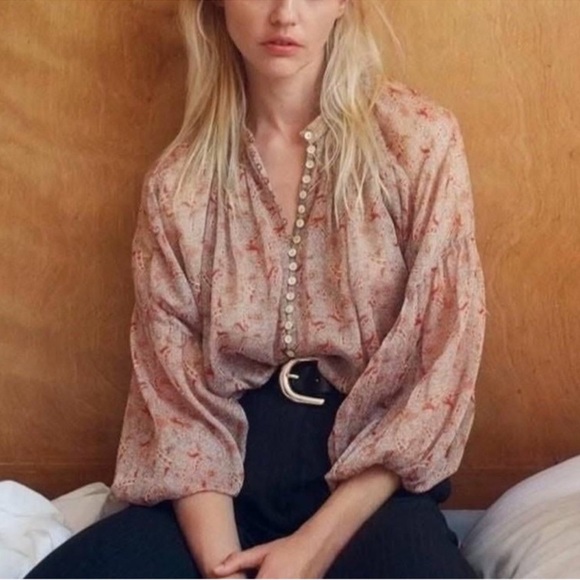 New Zara Boho Floral Paisley Top - Picture 1 of 7